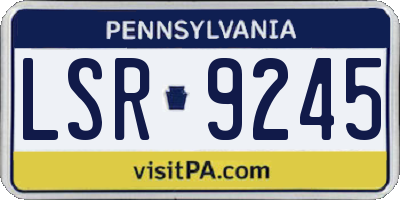 PA license plate LSR9245