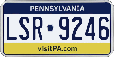 PA license plate LSR9246