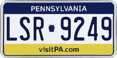 PA license plate LSR9249