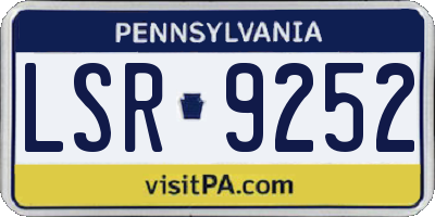 PA license plate LSR9252