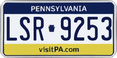 PA license plate LSR9253