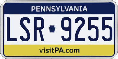 PA license plate LSR9255