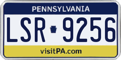 PA license plate LSR9256