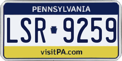 PA license plate LSR9259