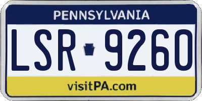 PA license plate LSR9260