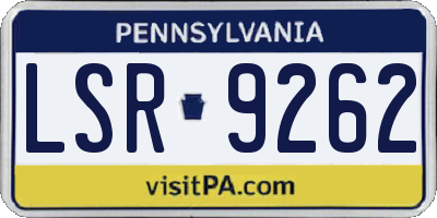 PA license plate LSR9262