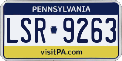 PA license plate LSR9263