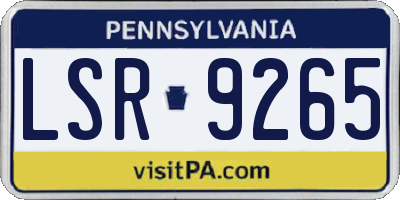 PA license plate LSR9265