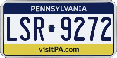 PA license plate LSR9272