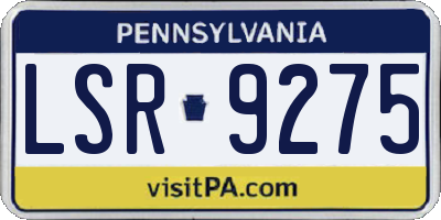PA license plate LSR9275