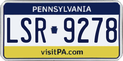 PA license plate LSR9278