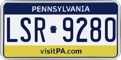 PA license plate LSR9280