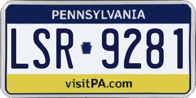 PA license plate LSR9281