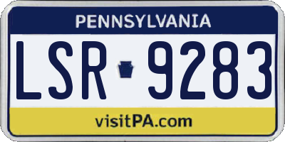 PA license plate LSR9283