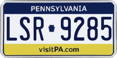 PA license plate LSR9285