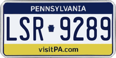PA license plate LSR9289