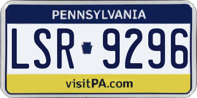 PA license plate LSR9296