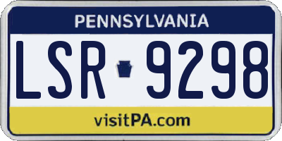 PA license plate LSR9298