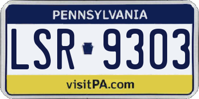 PA license plate LSR9303