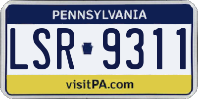 PA license plate LSR9311