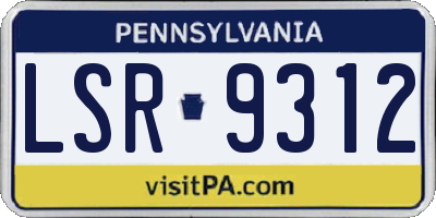 PA license plate LSR9312