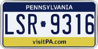 PA license plate LSR9316