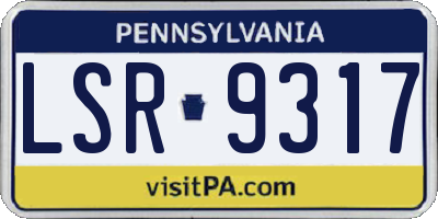 PA license plate LSR9317