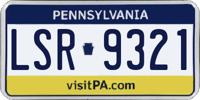 PA license plate LSR9321