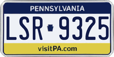 PA license plate LSR9325