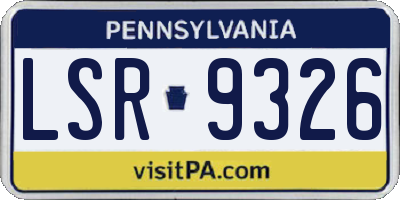 PA license plate LSR9326