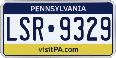 PA license plate LSR9329