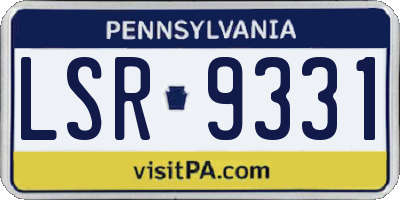 PA license plate LSR9331