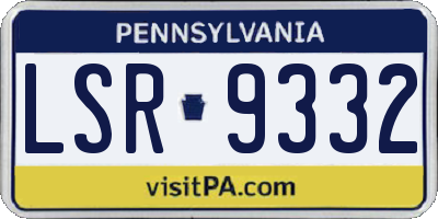 PA license plate LSR9332
