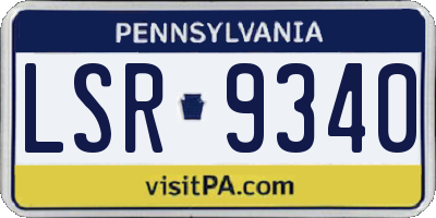 PA license plate LSR9340
