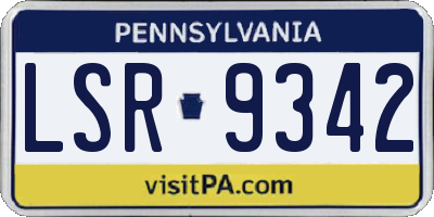 PA license plate LSR9342