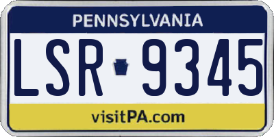 PA license plate LSR9345