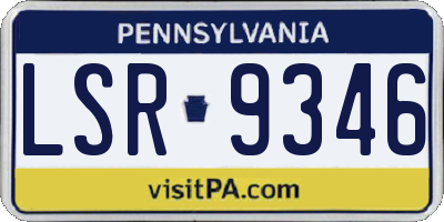 PA license plate LSR9346