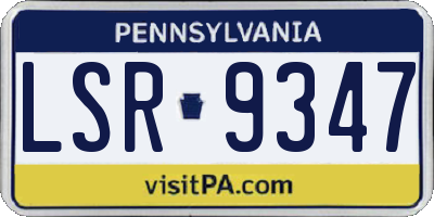 PA license plate LSR9347