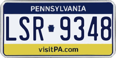 PA license plate LSR9348