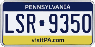 PA license plate LSR9350