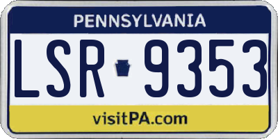 PA license plate LSR9353