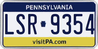 PA license plate LSR9354
