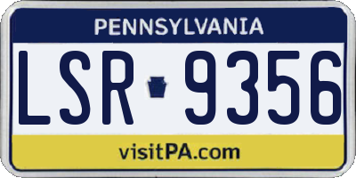 PA license plate LSR9356