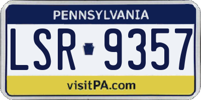 PA license plate LSR9357