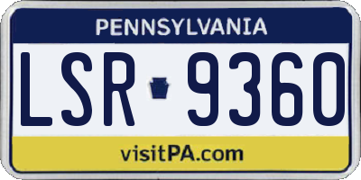 PA license plate LSR9360