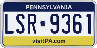 PA license plate LSR9361