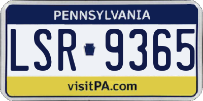 PA license plate LSR9365