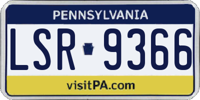 PA license plate LSR9366