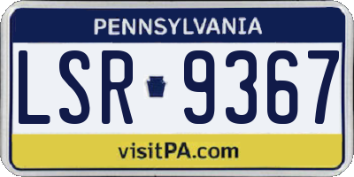 PA license plate LSR9367