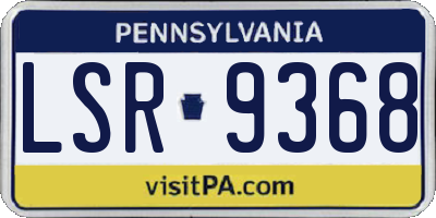 PA license plate LSR9368